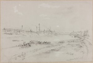 Newcastle upon Tyne vanuit het westen, 1837 door John Wilson Carmichael